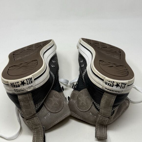 Converse All Star Hiker Shoes Mens 9.5 Black Gray Leather Suede Mid Top Sneaker - Picture 14 of 16